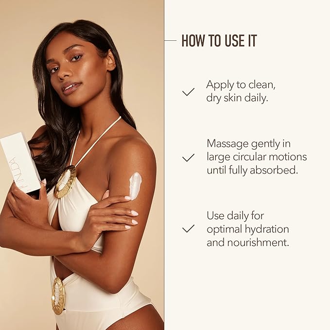 Nuda Body Cream | Sunless Tan-Safe Body Moisturizer for Women | Hydrating Body Lotion with Shea Butter, Avocado Oil, & Vitamin E | Sulfate & Paraben Free Body Lotion, (200 mL)