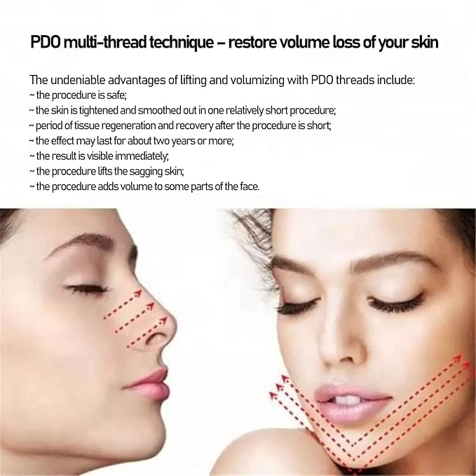 elves Pdo Threads Multi for Face and Whole Body Lift/Multi Threads Pdo with Blunt L Tip/Comes With The Pilot/Starter Tip/ 20pieces (21G50mm)