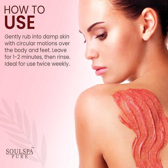 Rose & Almond Body & Foot Scrub - Rejuvenating & Hydrating Exfoliating Body Scrub for Luxurious Skin Care, 10 oz