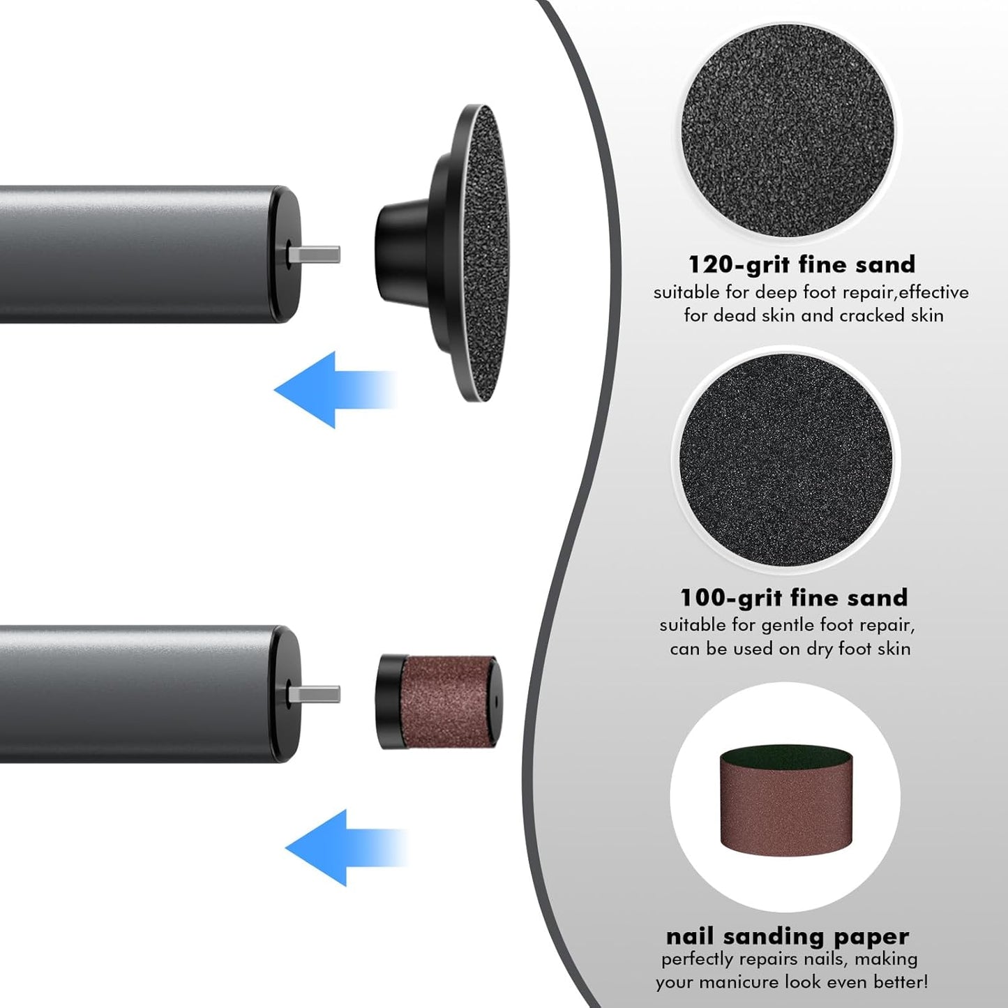 Electric Callus Remover for Feet,Professional Foot File Scraper with 9 Adjustable Speeds,Rechargeable Pedicure Tool with Replacement Sandpaper Discs for Dead Skin Calluses