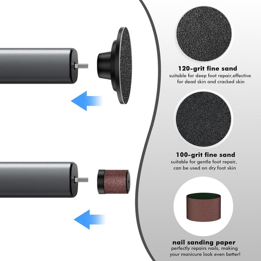 Electric Callus Remover for Feet,Professional Foot File Scraper with 9 Adjustable Speeds,Rechargeable Pedicure Tool with Replacement Sandpaper Discs for Dead Skin Calluses