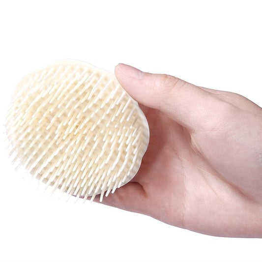 Hair Scalp Brush Dandruff Cleaning Brush Shower Scalp Shampoo Brush Scalp Massager Pack of 4 (White and Green)