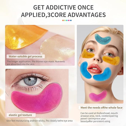 MOND'SUB Premium Under Eye Patches, Gel Eye Patches Hydrating & Refresh for Puffy Eyes, Under Eye Bags & Dark Circles, Natural Collagen Eye Gels Pads, Crystal Anti-Aging Eye Mask (Purple)