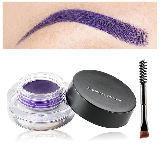 Eyebrow Pomade Cream,Brow Pomade Gel Naturally Long Lasting Waterproof,Delicate and Smooth Eye Brow Makeup Cosmetics with Eyebrow Brush - Purple