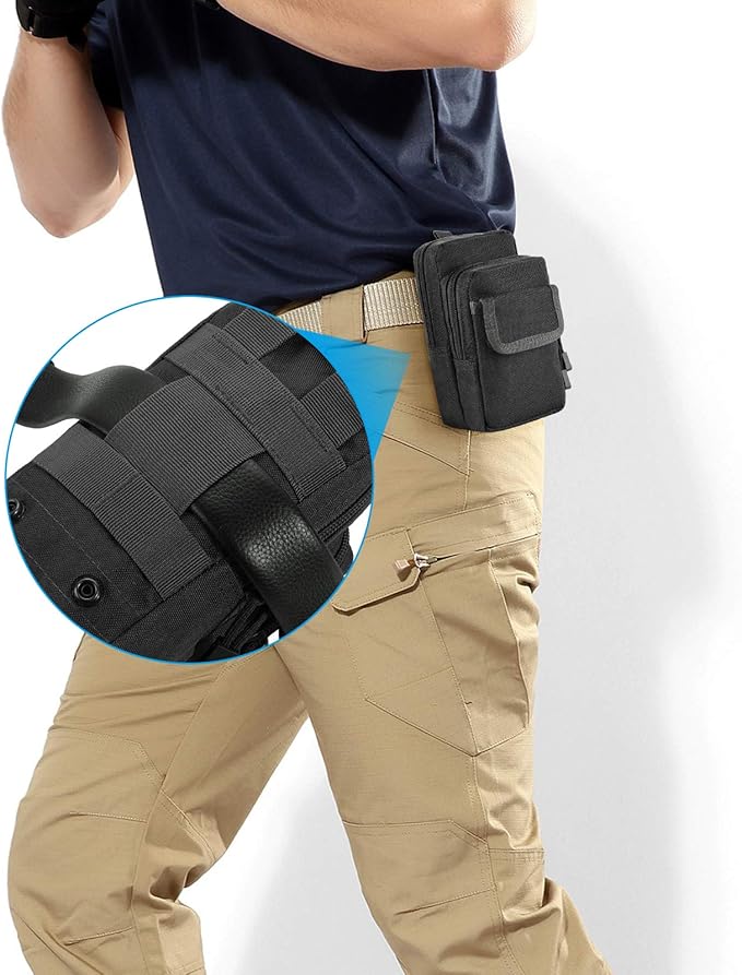 2 Pack Molle Pouches - Tactical Compact Water-Resistant EDC Pouch Bag Small Utility Pouch