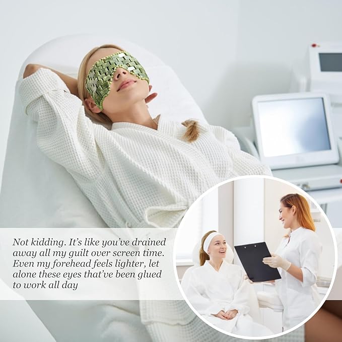 Jade Eye Mask&Weighted Roller Massage Ball - Double Ball Massage Tool for Reliefs Muscle Pain