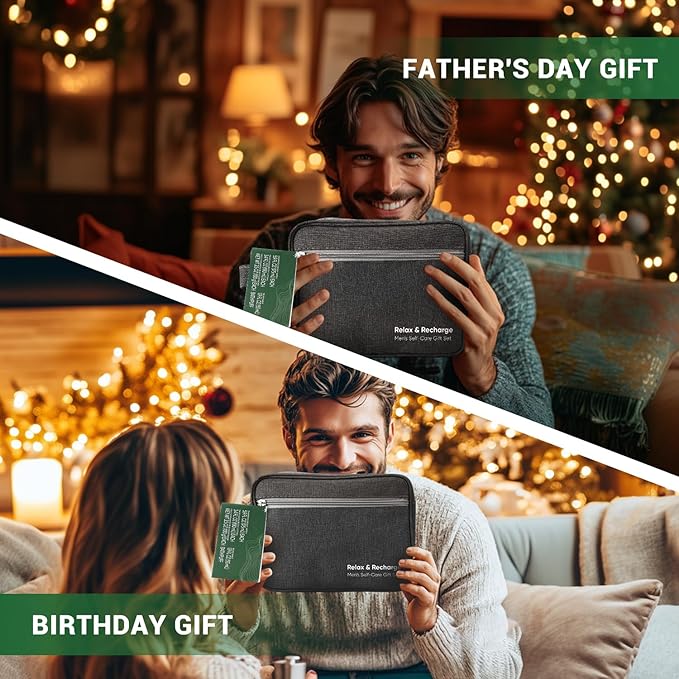 Bath Gifts for Men, 10 Pcs Herbal Mens Spa Set, Bath and Body Gift Basket Includes Shower Gel, Face Wash, Face Cream & More, Fathers Day Gifts for Him