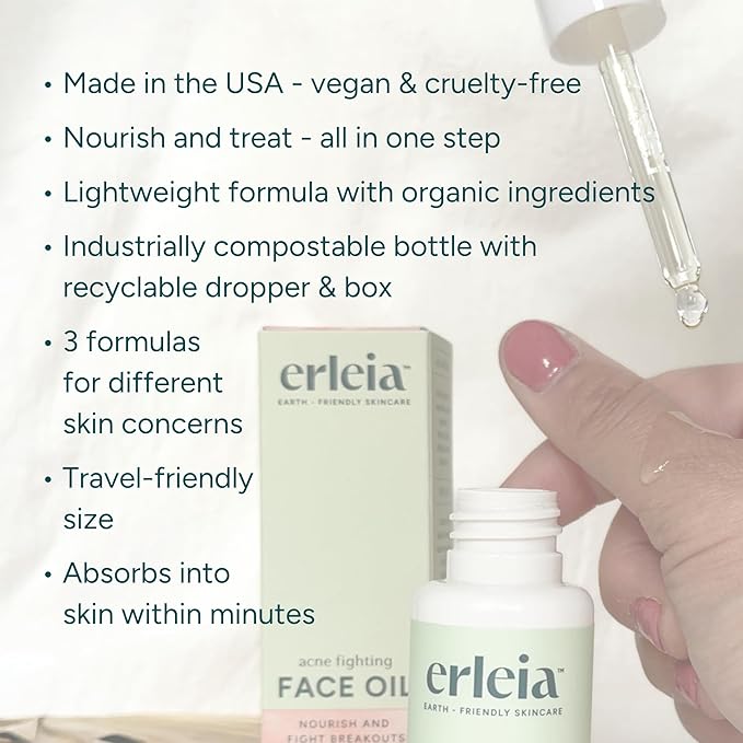Anti-Aging Face Oil, Moisturizing Facial Oil with Natural Botanicals, Vegan, Cruelty-Free, Travel-Friendly Compostable Bottle