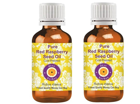 dève herbes Pure Red Raspberry Seed Oil (Rubus idaeus) Cold Pressed (Pack of Two) 100ml X 2 (6.76 oz)