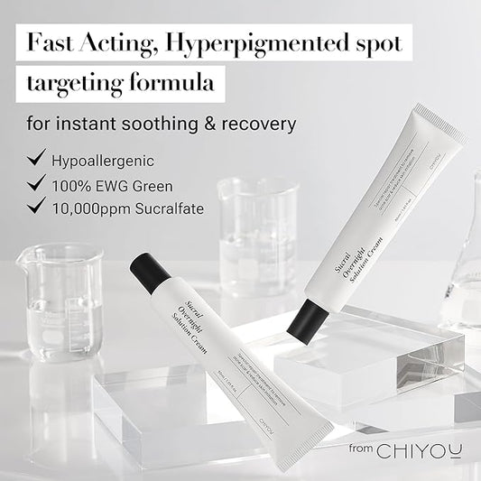 Sucral Overnight Solution Cream (1.01oz) - Advanced Dark Spot Corrector Cream for Face, Infused with Calming Ingredients, Ideal for All Skin Types