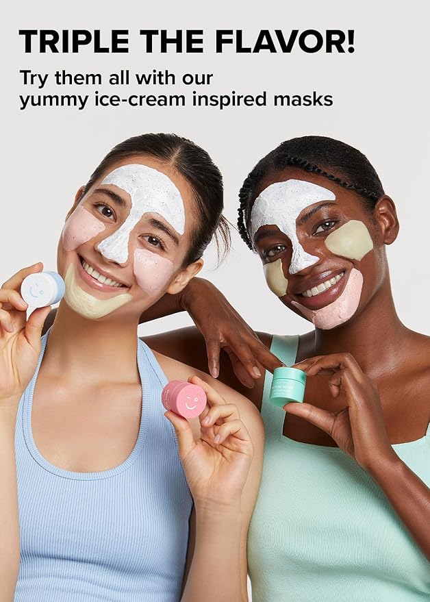 I DEW CARE Wash Off Face Mask Gift Set - Mini Scoops | Hyaluronic Acid, Korean Self Skincare, Facial Treatment, Vegan, Cruelty-Free, Paraben-Free, Exfoliating, Soothing, Mother's Day Gift