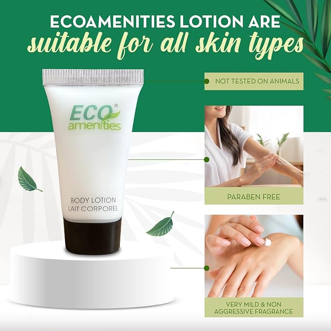 Eco Amenities Travel Size Lotion Bulk - 72 Pack, 22ml (0.75 fl oz) Tubes - Delight Guests with Refreshing Mini Hand Lotion Travel Size Toiletries - Individually Packed for AirBnBs, Hotels, Gyms, Spas