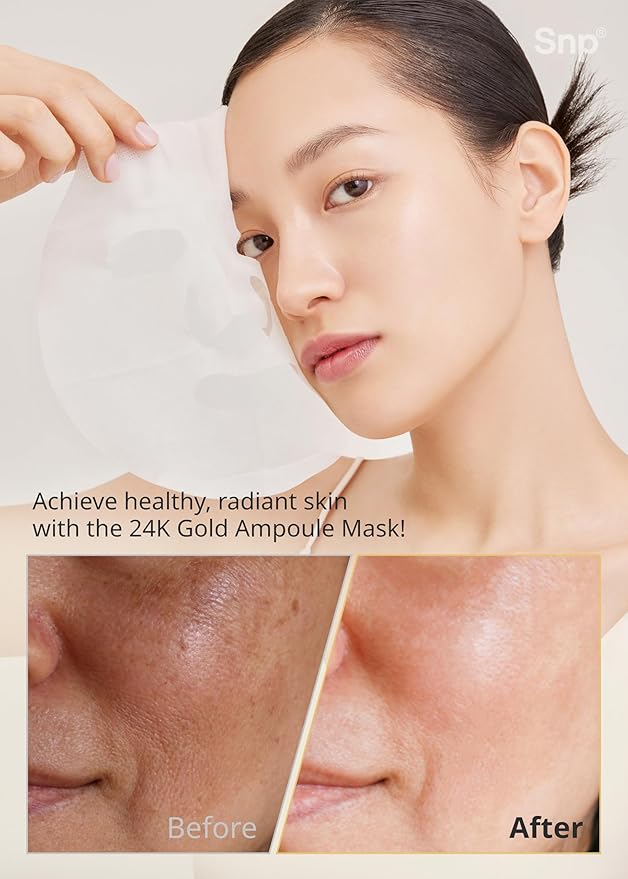 SNP [K Beauty 24K Gold Ampoule Sheet Mask & Vitaronic SOS Ampoule