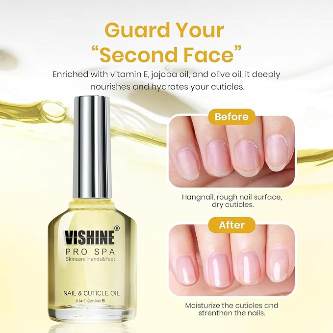 Vishine Cuticle Gel for Nails, 2pcs 16ml Cuticle Care Strengthener Oil, Repair for Damaged Nails, Moisturizing to Promote Nail Growth
