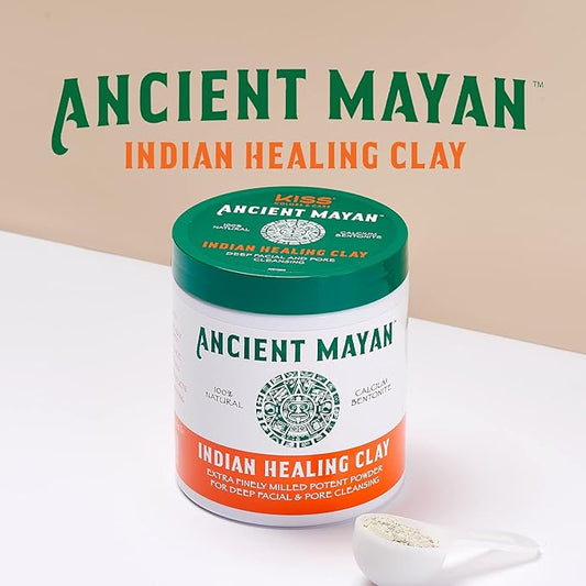 Kiss Ancient Mayan Indian Healing Clay, 100% Natural, For Deep Facial and Pore Cleansing, Deep Hair Conditioning (16 oz.)