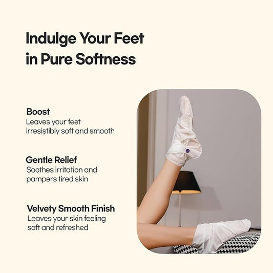 Epielle Hydrating Foot Masks, 6 Pairs Moisturizing Socks for Dry, Cracked Feet, Restores and Softens Skin with Jojoba Oil and Shea Butter, Korean Skincare, Mother's Day Gifts, Teacher's Appreciation