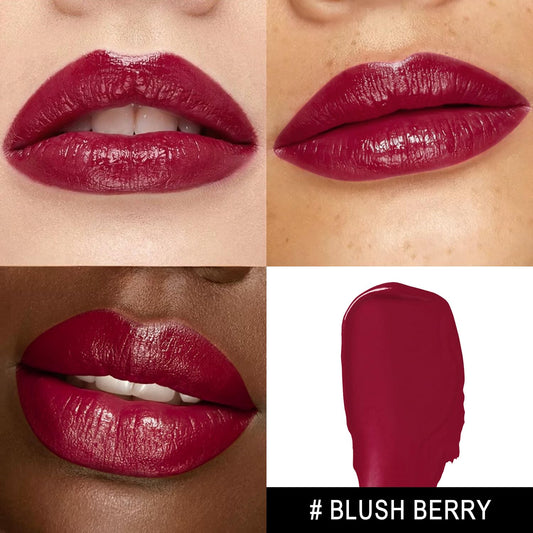 MAKI YIKA Moisture Dark Berry Lipstick for Women Hydrate Lip Gloss for Dry Cracked Lips Weightless Glossy Lip Color Juicy Finish,MA049 Blush Berry