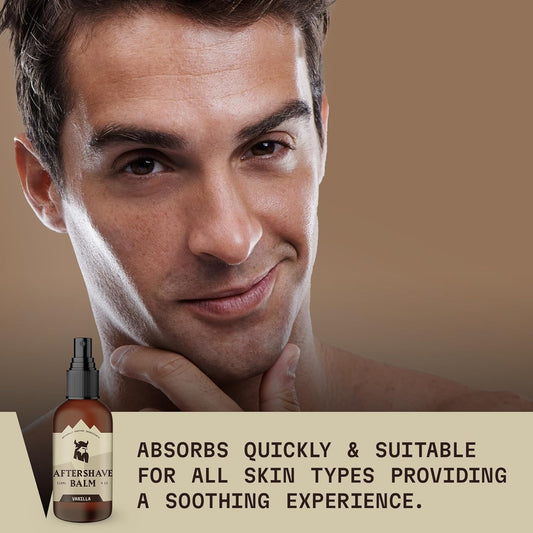 Striking Viking After Shave Balm - 4 fl oz, Pack of 1, Vanilla - Soothing Post-Shave Vanilla Relief - Hydrating & Revitalizing Moisture Boost - Irritation-Free Comfort & Aftershave for Men