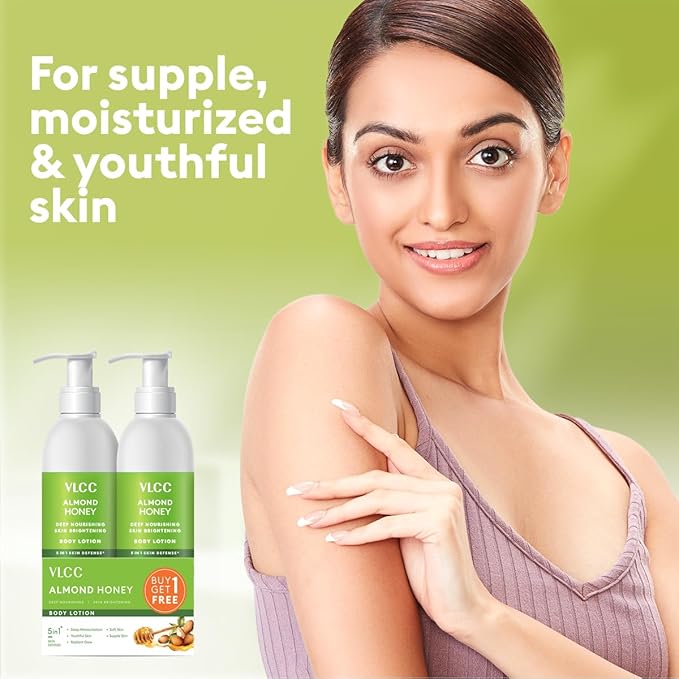 VLCC Almond Honey Body Lotion | with Deep Nourishing & Skin Enhancing Properties | Gives Supple, Moisturized, & Youthful Skin | 11.83 Fl Oz/350 ml (Pack of 2)