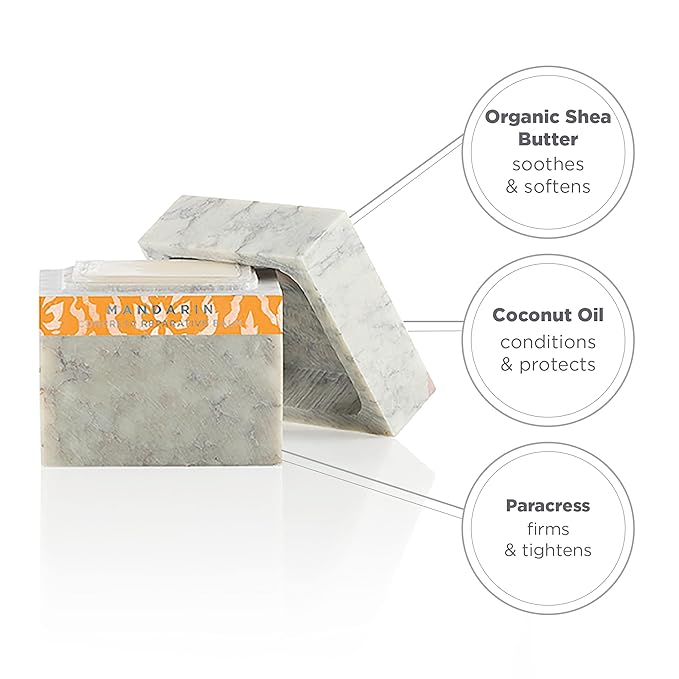 Zents Concreta Firming Repair Balm & Solid Parfum (Mandarin Fragrance) | Moisturizing Shea Butter & Coconut Oil for Skin | 1.25 fl oz