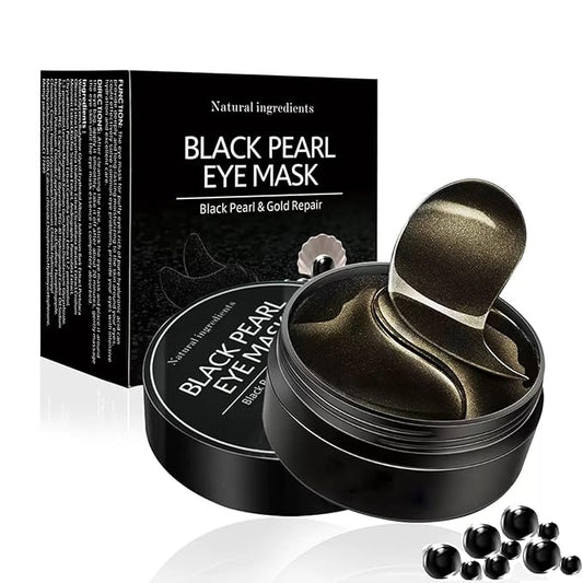 Under Eye Patches, Eye Mask Black Pearl, Puffy Eyes Dark Circles Brighten Treatments, 60PCS Collagen Under Gel Pad for Lighten Wrinkles Anti-Aging, Fine Lines Eye Bags Women Men