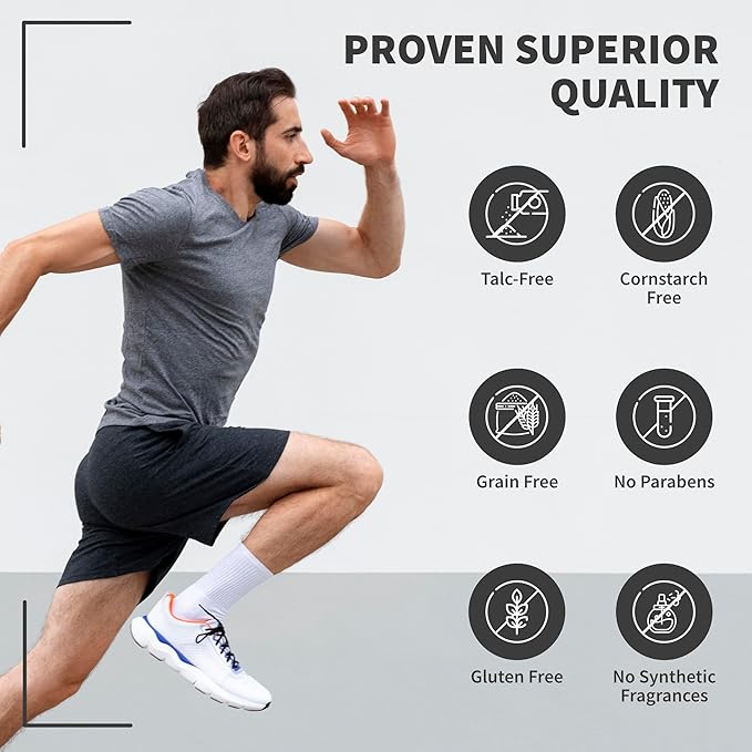 All Natural Mens Anti Chafing Powder, Deep Mined Calcium Bentonite Clay Powder, Body, Groin, Arm Pit, Foot, Anti Chaf Powder, Paraben Free, Talc Free, Food Grade Organic, 8 oz