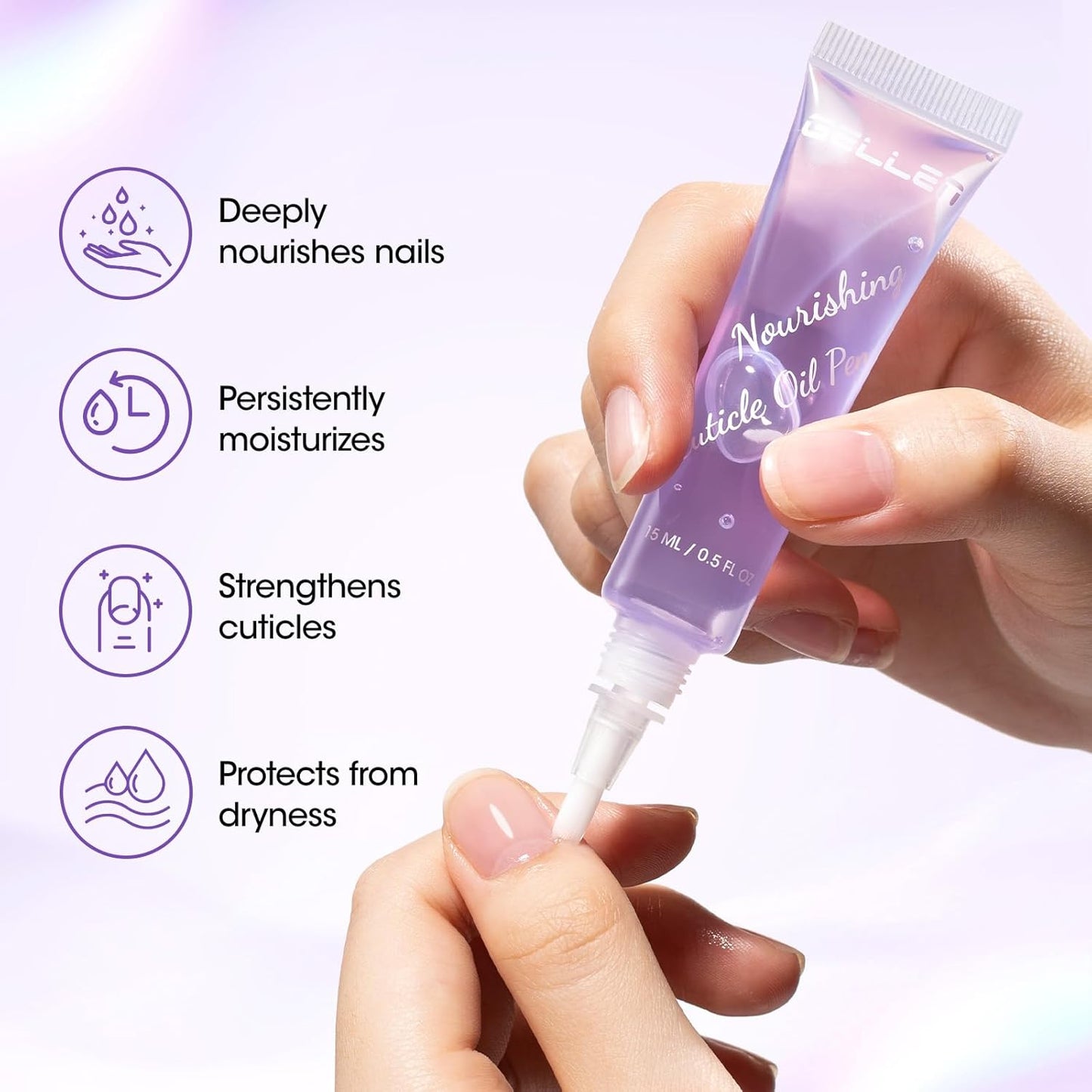 Gellen Cuticle Oil Pen for Nails, Nourishing with Lavender Oil & Vitamin E, Soften Cuticles Strengthen Nail Growth,15ml Pro Nail Care Treatment for Healthier-Looking Nails, On-the-Go, Travel-Sized