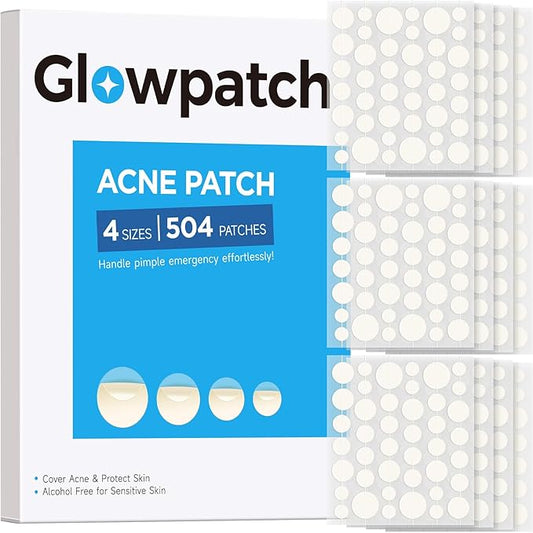 Pimple Patches for Face (504 Counts), Bulk Acne Patch, Zit Stickers 4 Sizes, Hydrocolloid Spot Stickers, Clear Acne Dots for Covering Zits, Blemishes and Breakouts
