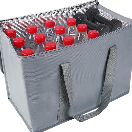 2 pk Insulated Car Organizer - Collapsible, Multi-Compartment Automotive SUV Trunk Organizer for Storage w/Adjustable Straps - Truck & Car Accessories for Women and Men Grey, gyay