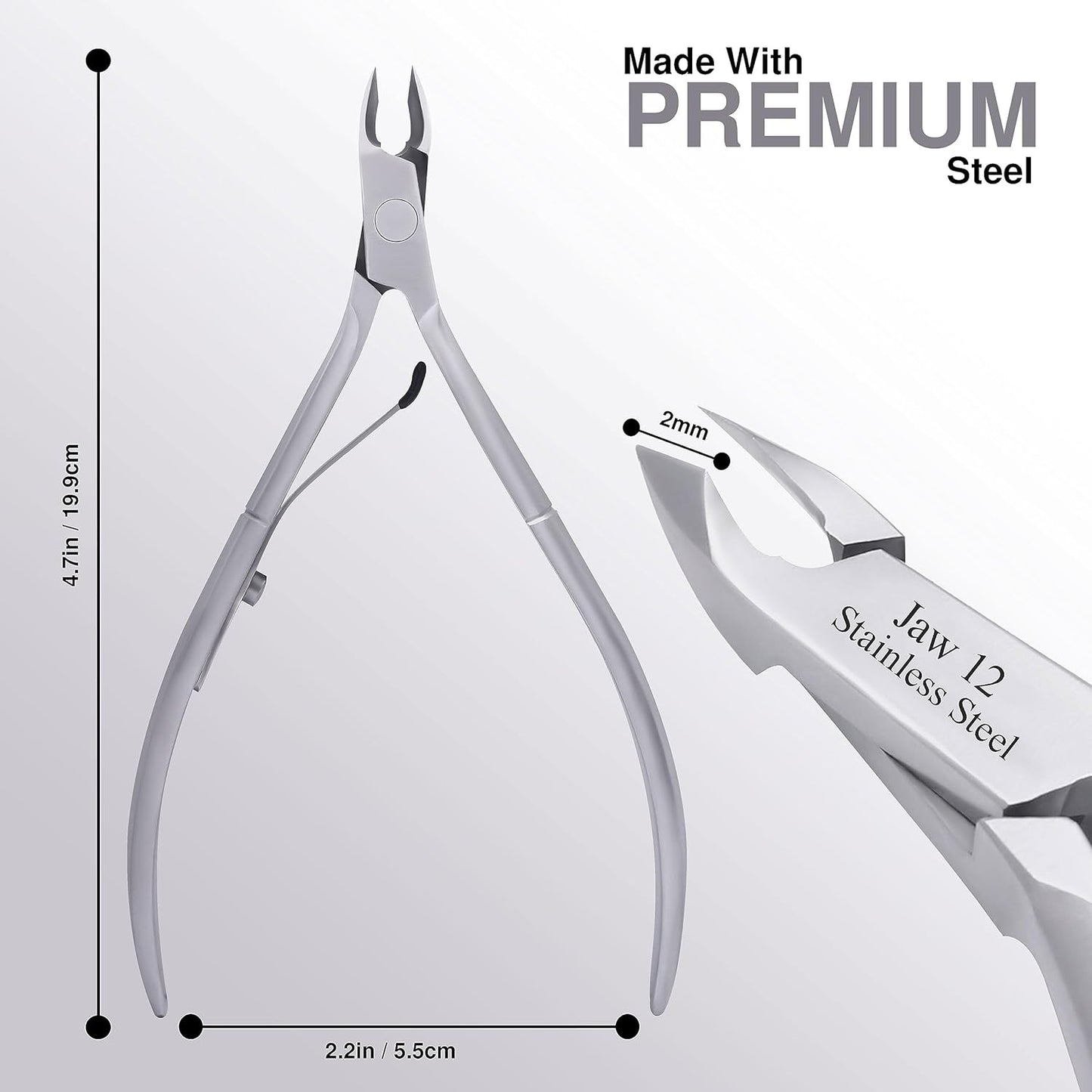 UM Supplies Cuticle Trimmer | Hangnail Remover | Extremely Sharp | Professional Cuticle Nippers | Stainless Steel | Cuticle clippers | Pedicure Manicure Tool I Jaw12 (4mm)