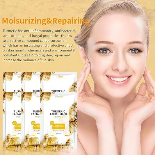 Sheet Masks Turmeric Face Sheet Mask for Acne, Anti Acne Face Sheets Mask, Face Mask Skin Care, Hydrating Face Masks Skincare, Facial Mask Sheet Facial Masks for Breakouts Pimple Oil Control 10 Sheets