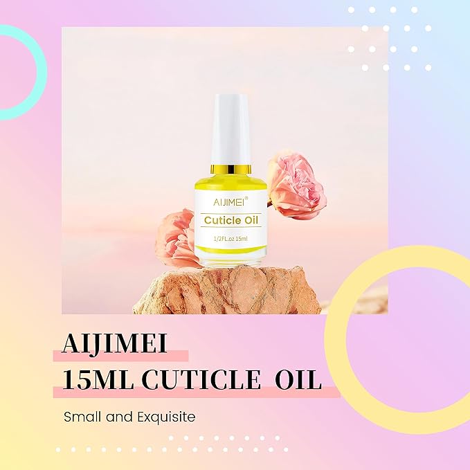 AIJIMEI 15ml/0.5fl.oz Nail Cuticle Oil for Manicure Nail Care Growth Repair Soften Cuticle Nutrient Oil
