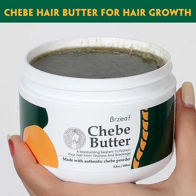Brzeaf Chebe Hair Butter, 8.8 Oz - Repairs Fragile Hair, Promotes Growth & Strengthening, Natural Ingredients, For All Hair Types, Unisex, Adult Department, General Public