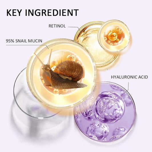 Retinol Face Stick, Snail Mucin Face Moisturizer with Retinol Day & Night Lifting & Firming Anti Wrinkle Facial Moisturizer Balm Stick Nourishing Anti Aging Repair Cream for All Skin Types