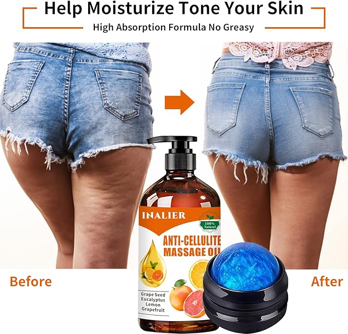 Mothers Day Gifts for Wife,Massage Oils for Massage Therapy,Fathers Day Gift,Spa Gift Set for Sore Muscle,Gifts for Her Him,3 Pack Cellulite,Sore Muscle & Lavender Massage Oils with Massage Ball