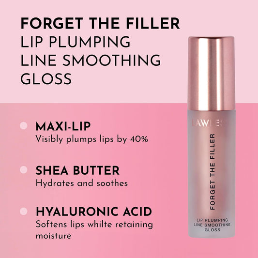 Lawless Forget the Filler Lip Plumping Line Smoothing Gloss - Candy Sky - Premium Volumizing Lip Gloss with Natural Ingredients Designed to Plump, Firm, and Hydrate Lips 0.11 oz