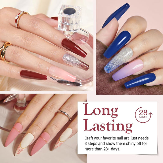 AZUREBEAUTY 31 Pcs Dip Powder Nail Kit Starter, 20 Colors Glitter Nude Pink Gray Red Dip Powder Liquid Set with Top & Base Coat Activator for French Nails Art Manicure DIY Salon Woman Gift