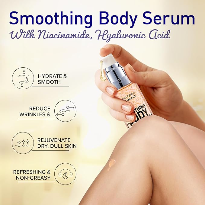 Enaskin Naturals Smoothing Body Serum Lotion for Dry and Crepe Skin: Anti-Wrinkle, Hydrating, Firming with Hyaluronic Acid & Niacinamide, Non-Greasy, for All Skin Types