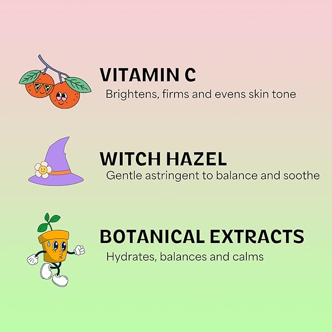 InstaNatural BESTIES Gentle Teen Spray Face Toner | with Vitamin C, Hyaluronic Acid, Niacinamide | for Hydration, Smoothness, Even Skintone | Simple Skincare for Healthy Skin (for All Skin Types)