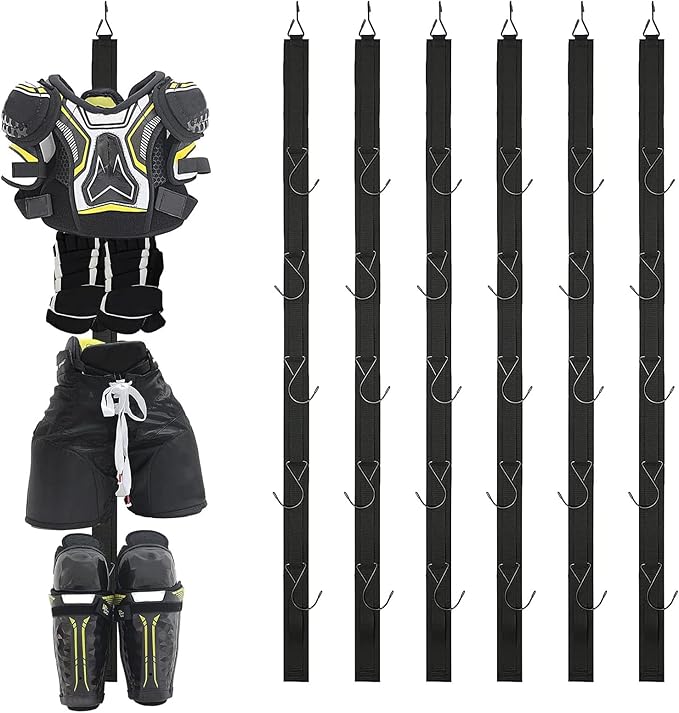 6pcs Hockey Hanger Portable Hanging Dryig Rack Hockey Gifts for Home and Outdoor Using in Ice Hockey Skating Football Camping Fishing 5 Hooks