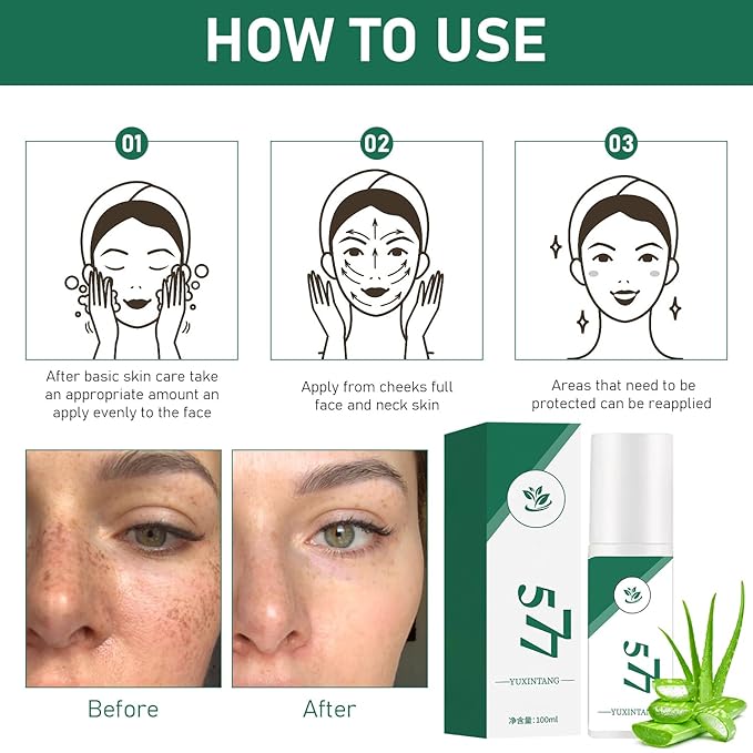 2Pcs Upgraded Anti-𝐟𝐫𝐞𝐜𝐤𝐥𝐞 Essence Oil, 577 𝐒𝐩𝐨𝐭 Remover Serum, Yuxintang Facial Spray, 577 Spray for Face, Body