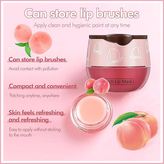 4 PCS Bee Lip Balm Lip Mask Honey Pot, Coconut Honey Peach Mint Moisturizing Sleeping Lip Mask Overnight with Sticks, Lip Balm Exfoliating Prevention Dry and Crack Lip Scrubs