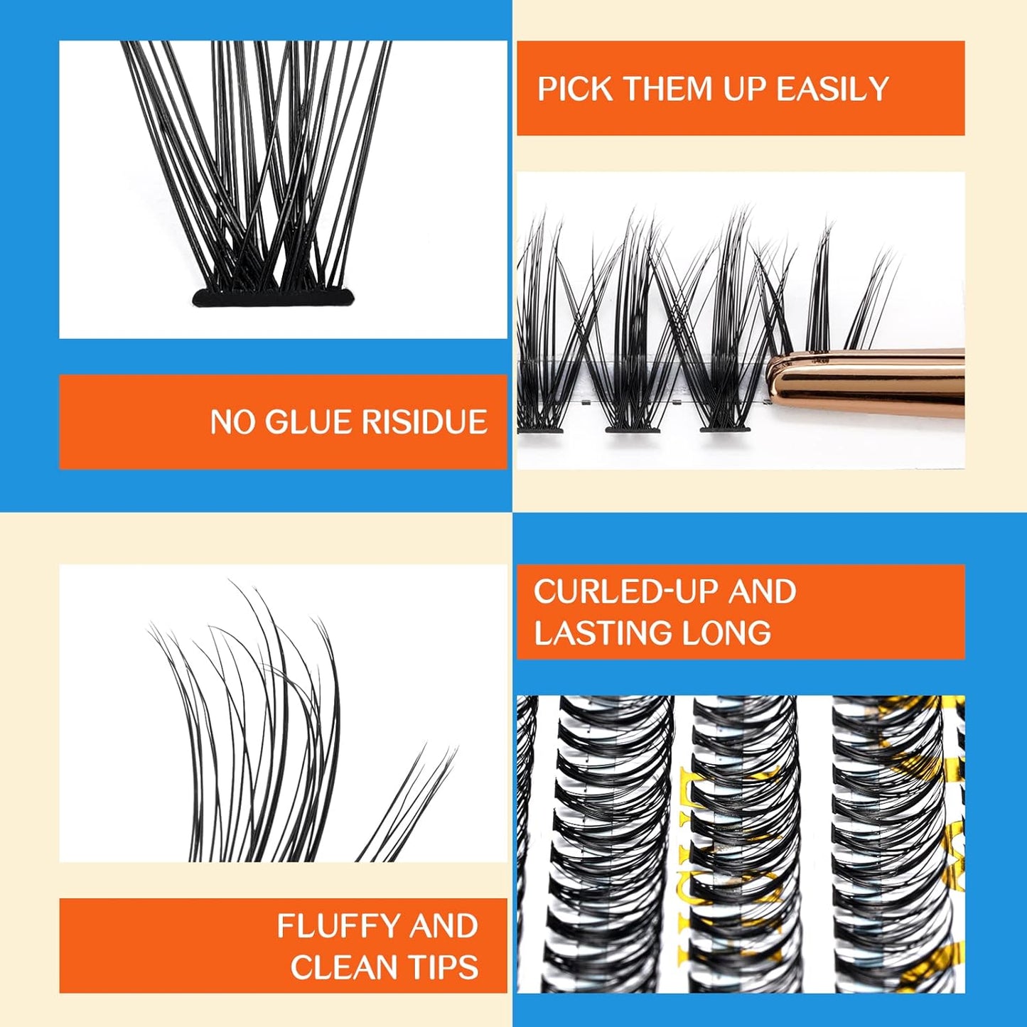 B&Q Lash Clusters 30D-D-9-16MIX 280 Clusters Manga Lashes False Eyelash Lash Extensions Individual Lashes Cluster DIY Eyelash Extensions at Home (30D-D,9-16MIX)