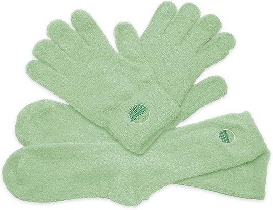 Purple Canyon Moisturizing Socks and Gloves Set | Sage Green Fuzzy Socks and Gloves with Aloe and Vitamin E for Women | Women's Gifts for Self-Care