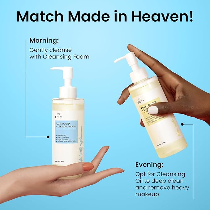 Elvira Gentle Foaming Hydrating Facial Cleanser, Face Wash for Oily Skin and Sensitive Skin, Pore Deep Cleansing, Makeup Remover, Non-Comedogenic, Fragrance Free, Soap Free & Paraben Free, 6.76 fl oz