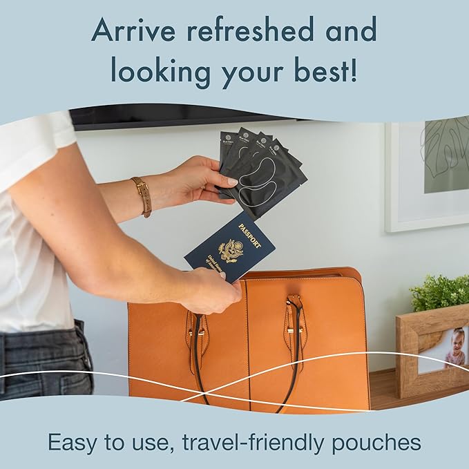 Blue Oasis Under Eye Patches for Puffy Eyes and Dark Circles - 20 Pairs Brightening Black Pearl, Hyaluronic Acid and Collagen Eye Care Gel Pads, Relaxing Self Care and Home Spa Gifts for Women