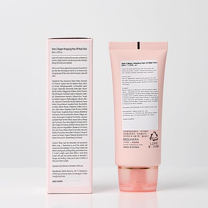 Rose Collagen Wrapping Peel-off Mask Pack | Korean Skincare Mask Pack (60ml/2.02 fl.oz.)