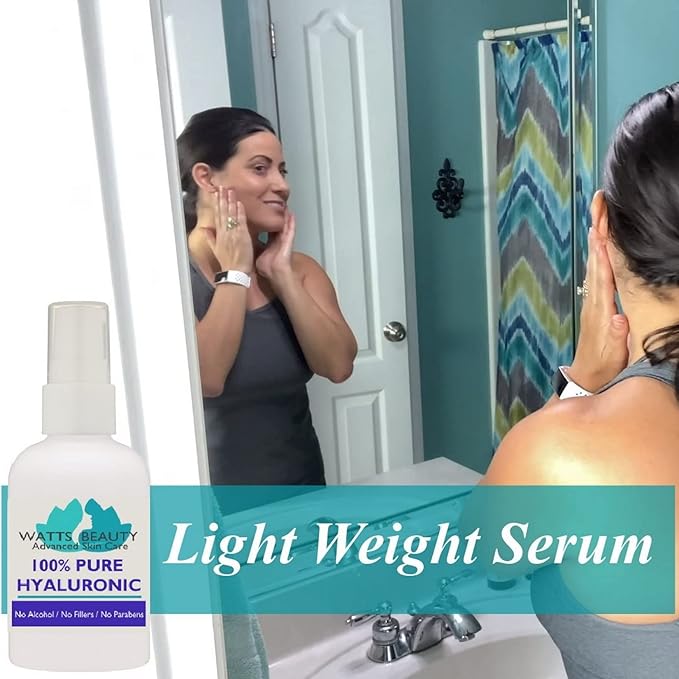 Anti Aging Wrinkle Serum of 100% Pure Hyaluronic Acid for Face and Body - No Alcohol, 1 oz.