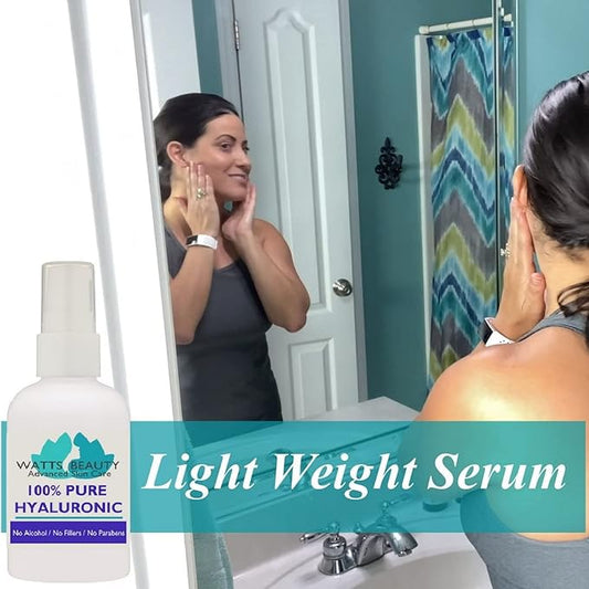 Anti Aging Wrinkle Serum of 100% Pure Hyaluronic Acid for Face and Body - No Alcohol, 8 oz