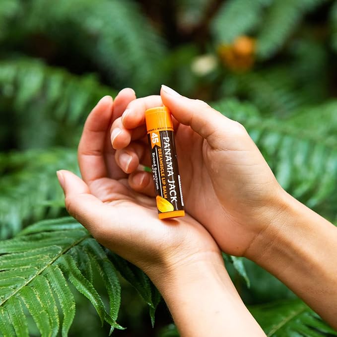 Panama Jack Sunscreen Lip Balm - SPF 45, Broad Spectrum UVA-UVB Sunscreen Protection, Prevents & Soothes Dry, Chapped Lips, Dreamsicle, Pack of 3